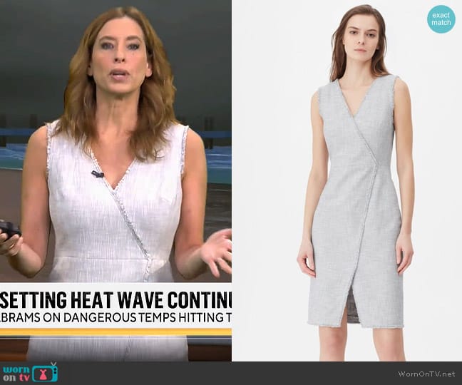 Rebecca Taylor Tailored Slub Suiting Dress worn by Stephanie Abrams on CBS Mornings