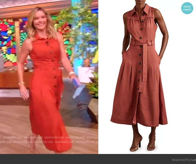 Reiss Heidi Belted Sleeveless Shirtdress worn by Sara Haines on The View