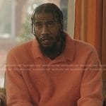 Rob’s orange teddy pol shirt on The Chi