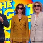 Sandra Bernhard’s mustard blazer and pant suit on Good Morning America