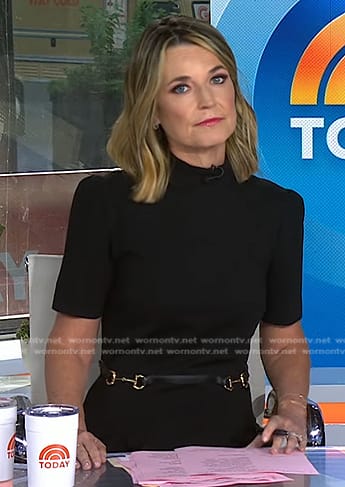 Savannah’s black belted dress on Today