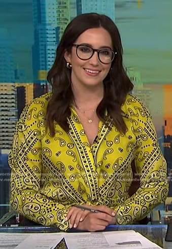 Savannah’s yellow bandana print shirt on NBC News