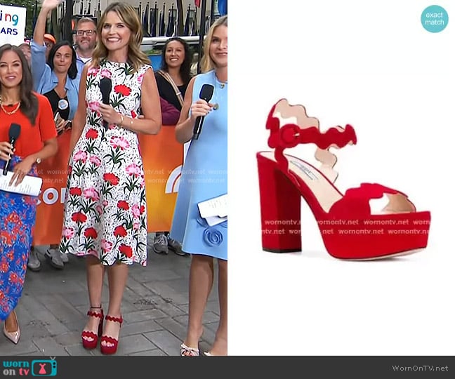 Prada Scalloped Platform Sandals worn by Savannah Guthrie on Today