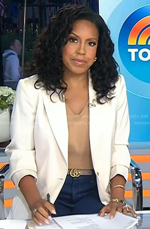 Sheinelle’s pink beige belt on Today