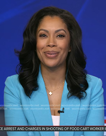 Shirleen’s blue double breasted blazer on Good Morning America
