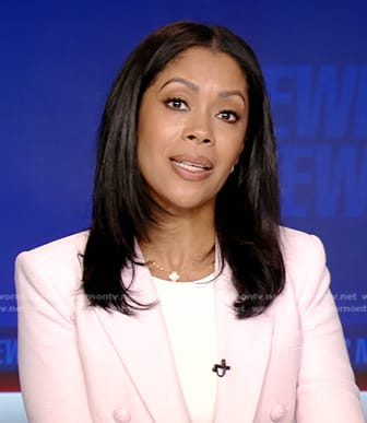 Shirleen’s pink double breasted blazer on Good Morning America