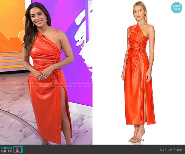 Simkhai Orson Dress in Flame worn by Eva Longoria on Today