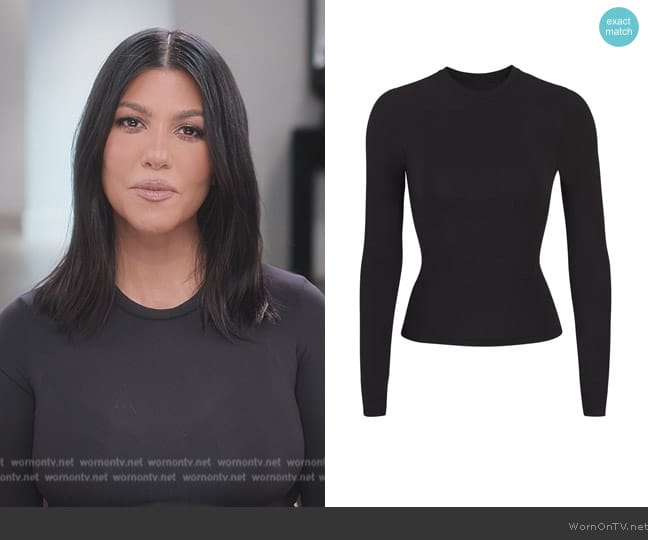 Skims Long Sleeve T-Shirt worn by Kourtney Kardashian (Kourtney Kardashian) on The Kardashians