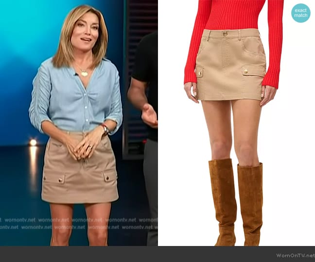 Veronica Beard San Carlos Mini Skirt worn by Kit Hoover on Access Hollywood