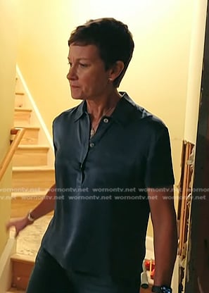 Stephanie’s blue satin polo on Today