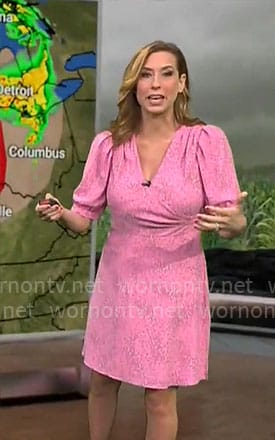 Stephanie Abrams’ pink wrap dress on CBS Mornings