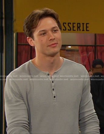 Tate’s grey ribbed henley on Days of our Lives