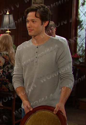 Tate’s grey ribbed henley on Days of our Lives