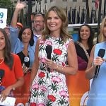 Savannah’s white carnation sleeveless dress on Today