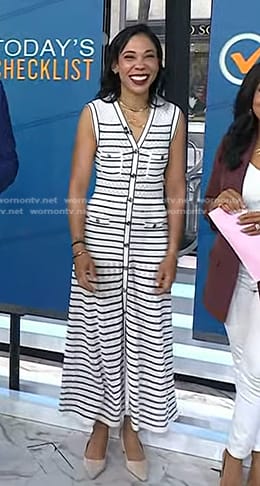 Vanessa Rissetto’s white striped dress on Today
