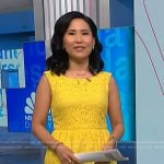Vicky’s yellow floral lace dress on NBC News Daily
