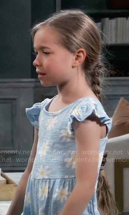 Violet’s blue daisy print romper on General Hospital