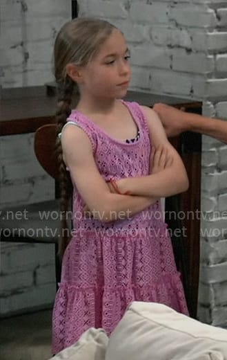 Violet’s pink lace swim coverup dress on General Hospital