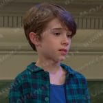 Thomas’s green plaid pajamas on Days of our Lives