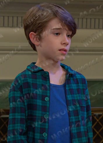 Thomas’s green plaid pajamas on Days of our Lives