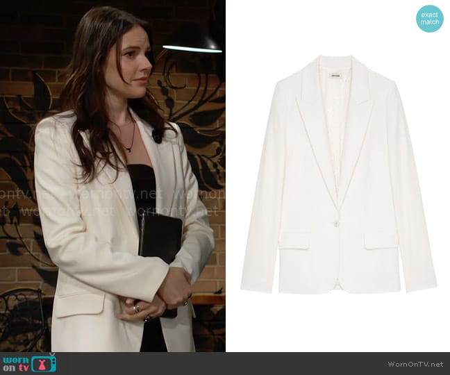 Zadig and Voltaire Voyage Blazer worn by Tessa Porter (Cait Fairbanks) on The Young and the Restless