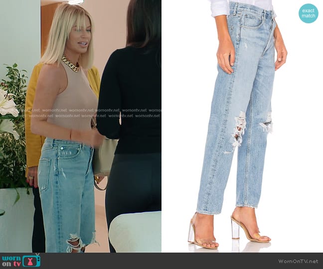 Agolde 90s Mid Rise Straight Fit Jeans in Fall Out worn by Caroline Stanbury (Caroline Stanbury) on The Real Housewives of Dubai