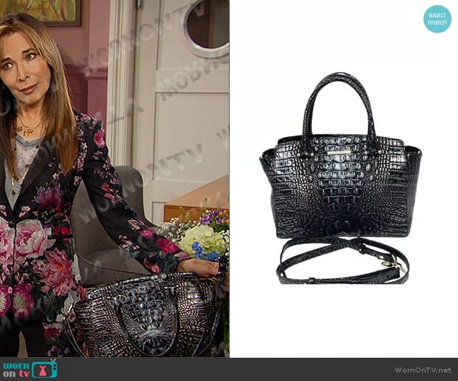 Brahmin Nadia Croc Embossed Satchel Bag worn by Kate Roberts (Lauren Koslow) on Days of our Lives