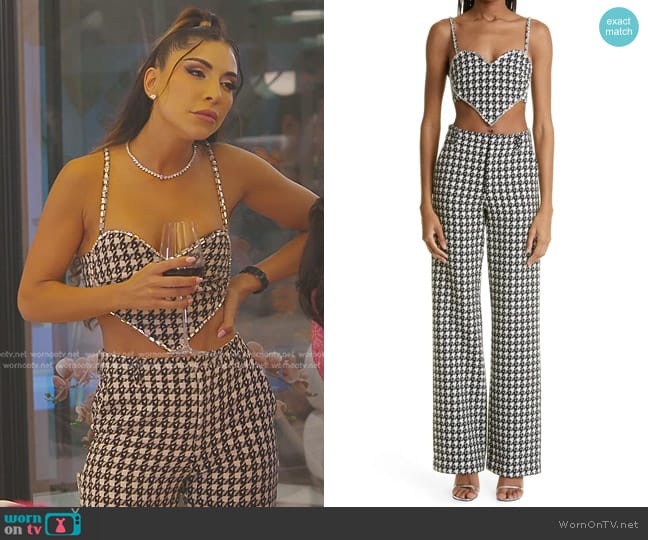 Area Crystal Trim Wool Blend Heart Crop Top worn by Taleen Marie (Taleen Marie) on The Real Housewives of Dubai