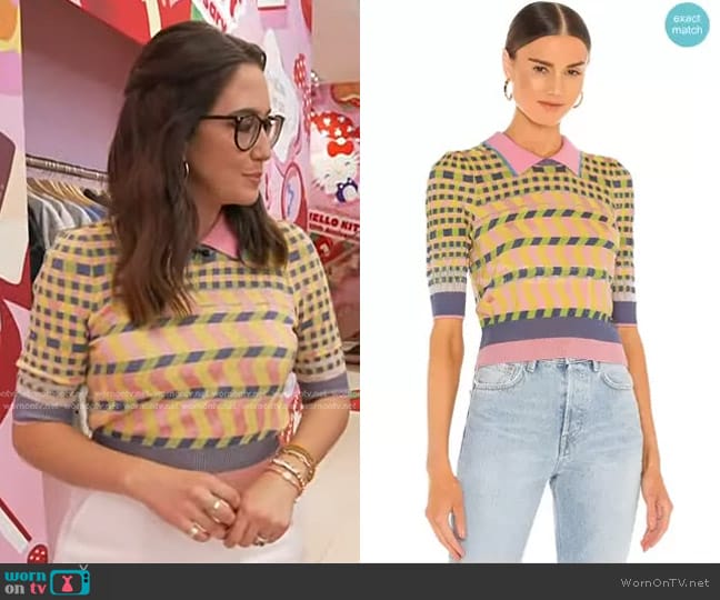 Diane von Furstenberg Jenny Sweater Top worn by Savannah Sellers on NBC News Daily