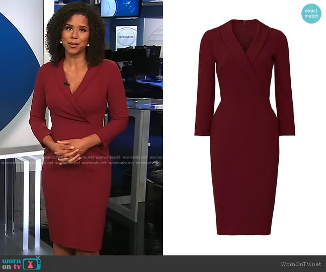 L.K. Bennett Effie Sheath Dress worn by Adriana Diaz on CBS Evening News