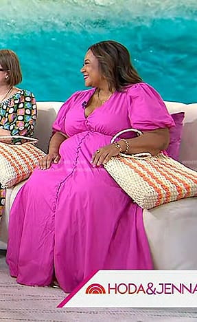 Jasmine Guillory’s pink puff sleeve dress on Today