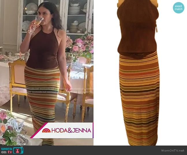 Laundry by Shelli Segal Suede Halter Neck Top worn by Donna Farizan on Today