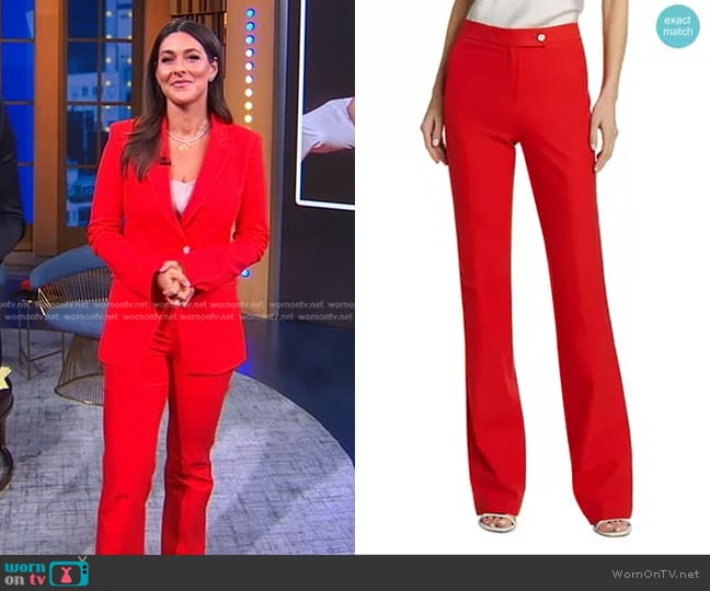 Derek Lam 10 Crosby McKenna Cotton-Blend Boot-Cut Trousers worn by Erielle Reshef on Good Morning America