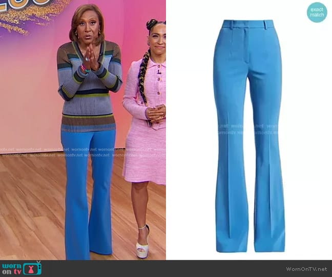 Michael Kors High-Waisted Flared Trousers worn by Robin Roberts on Good Morning America