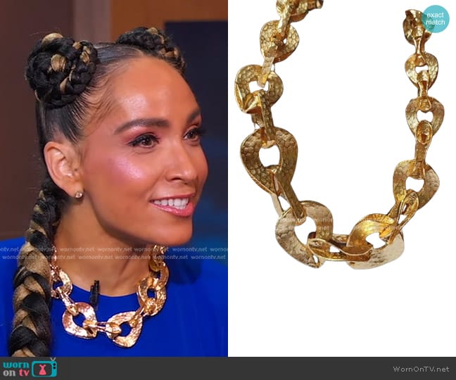 Zara Gold Link Necklace worn by Robin Arzo?n on Good Morning America