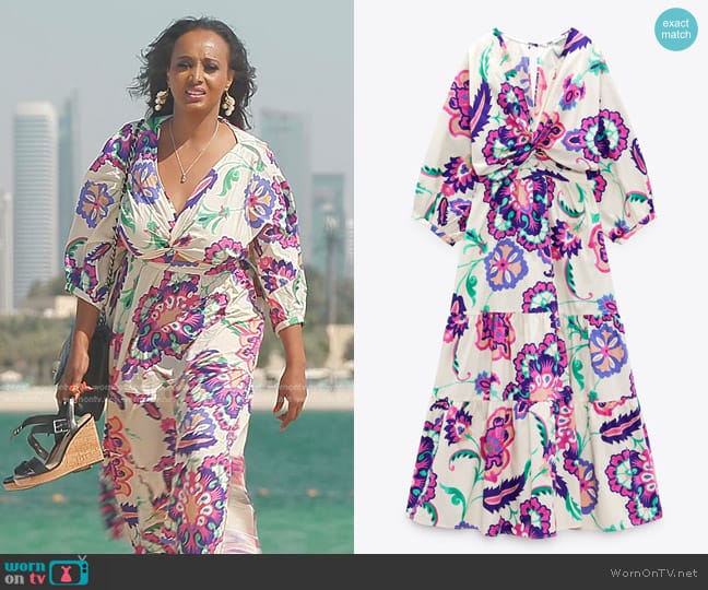 Zara Printed Poplin Dress worn by (Ifrah Ayan) on The Real Housewives of Dubai