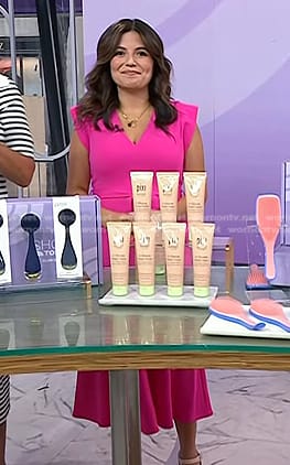 Adrianna’s pink v-neck midi dress on Today