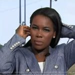 Adrienne Broaddus’s blue double breasted blazer on NBC News Daily