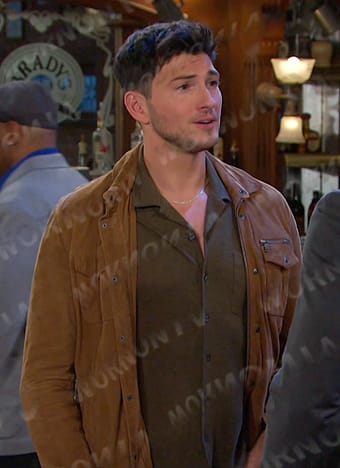 Alex’s beige suede jacket on Days of our Lives