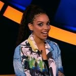 Corinne’s printed blazer on Beat Shazam