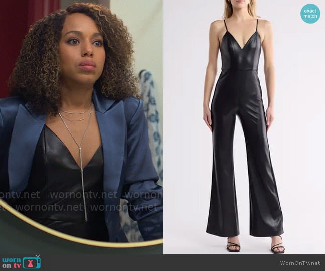 Alice + Olivia Christena Faux Leather Jumpsuit worn by Paige Alexander (Kerry Washington) on UnPrisoned