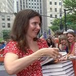 Alison Espach’s red floral dress on Today
