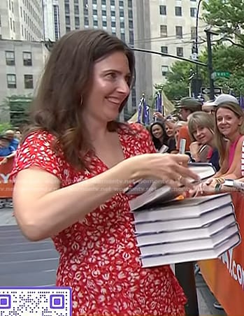 Alison Espach’s red floral dress on Today