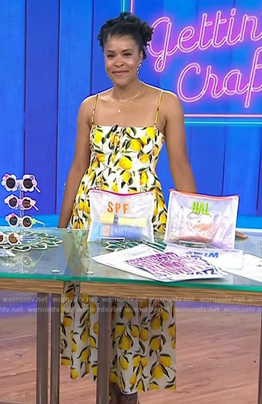 Amber Kemp’s lemon print dress on Today