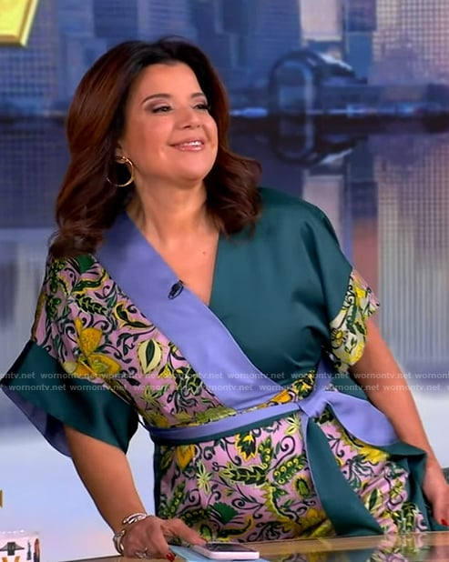 Ana’s floral colorblock jumpsuit on The View