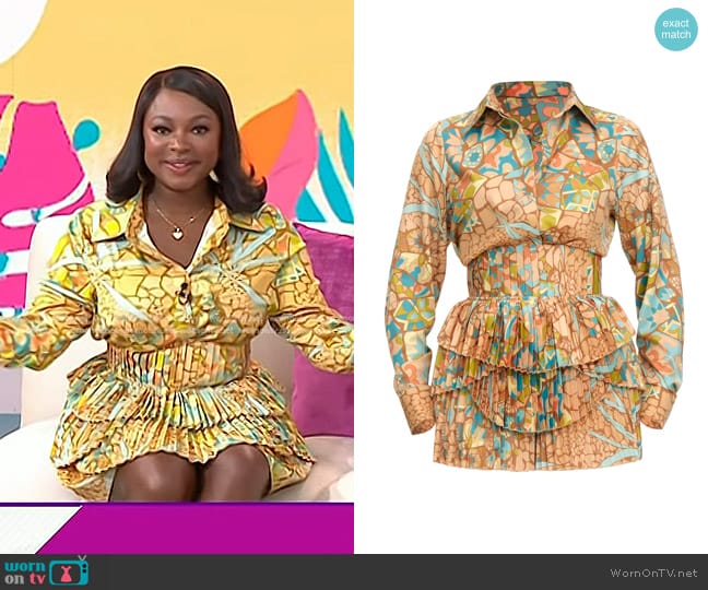 Andrea Iyamah Vana Shirt in Ilia print worn by Naturi Naughton on Today