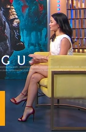 Anna Sawai’s red bow heel sandals on Good Morning America