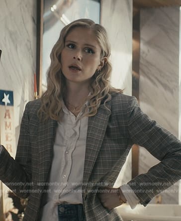 Annie’s gray check blazer on The Boys