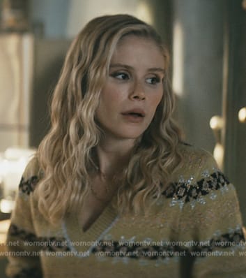 Annie’s yellow metallic stripe knit sweater on The Boys