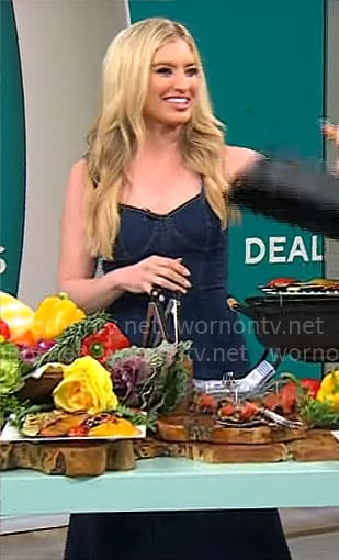 Ashley Bellman’s denim midi dress on CBS Mornings